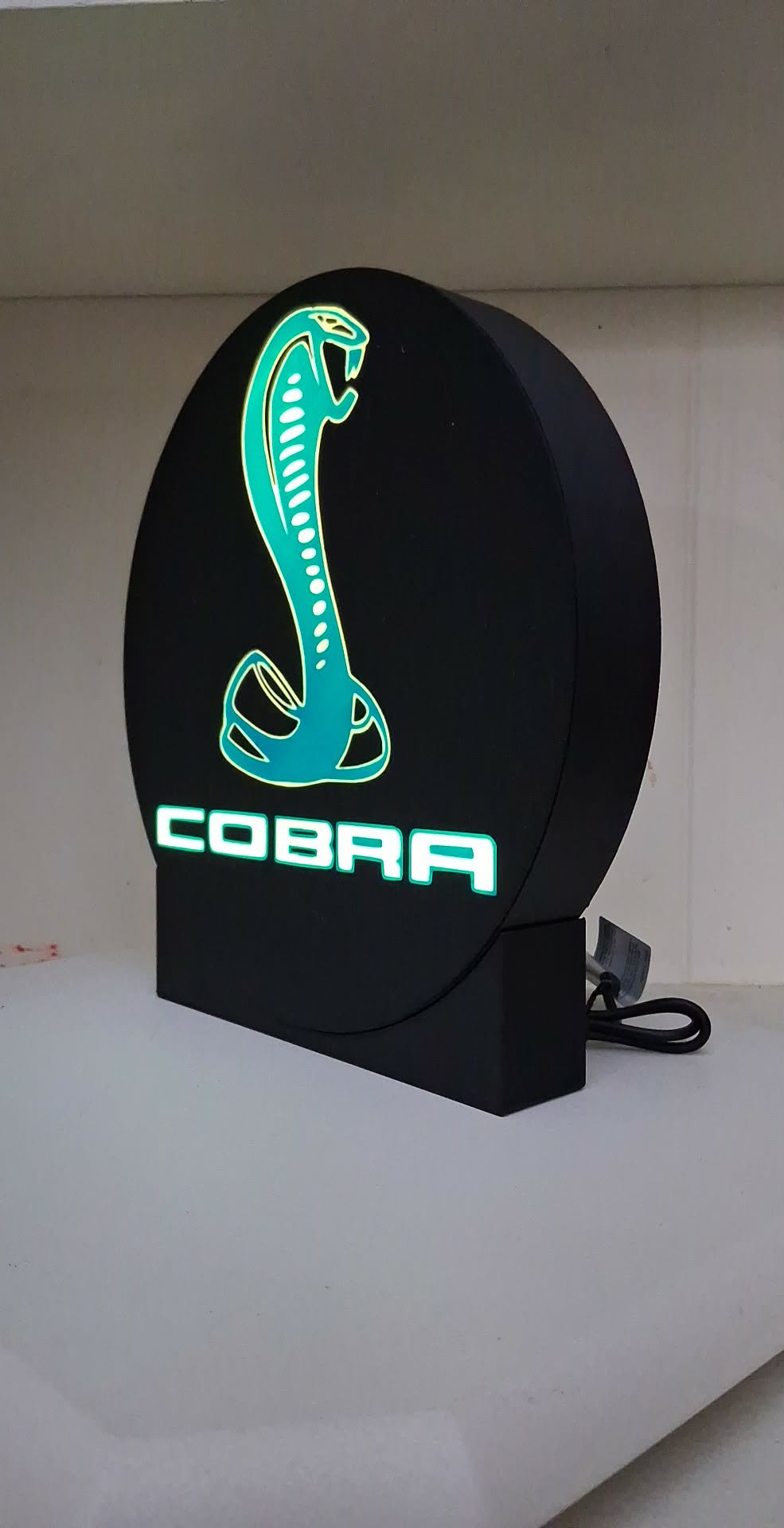Cobra Round Black Snake LED light box – custom 3D printed – Lit Layer Creations